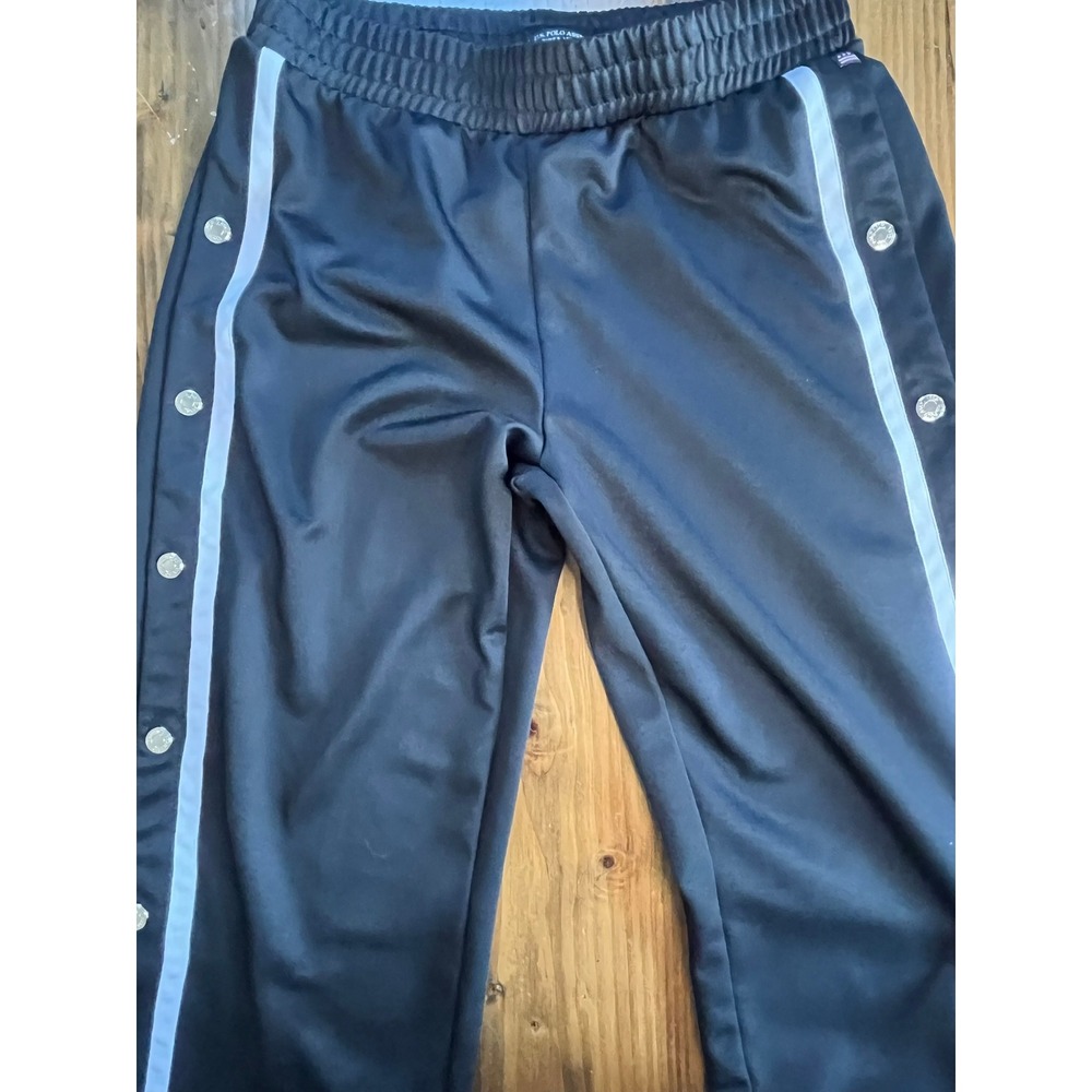U.S. Polo Assn. Black Snap-Button Track Joggers